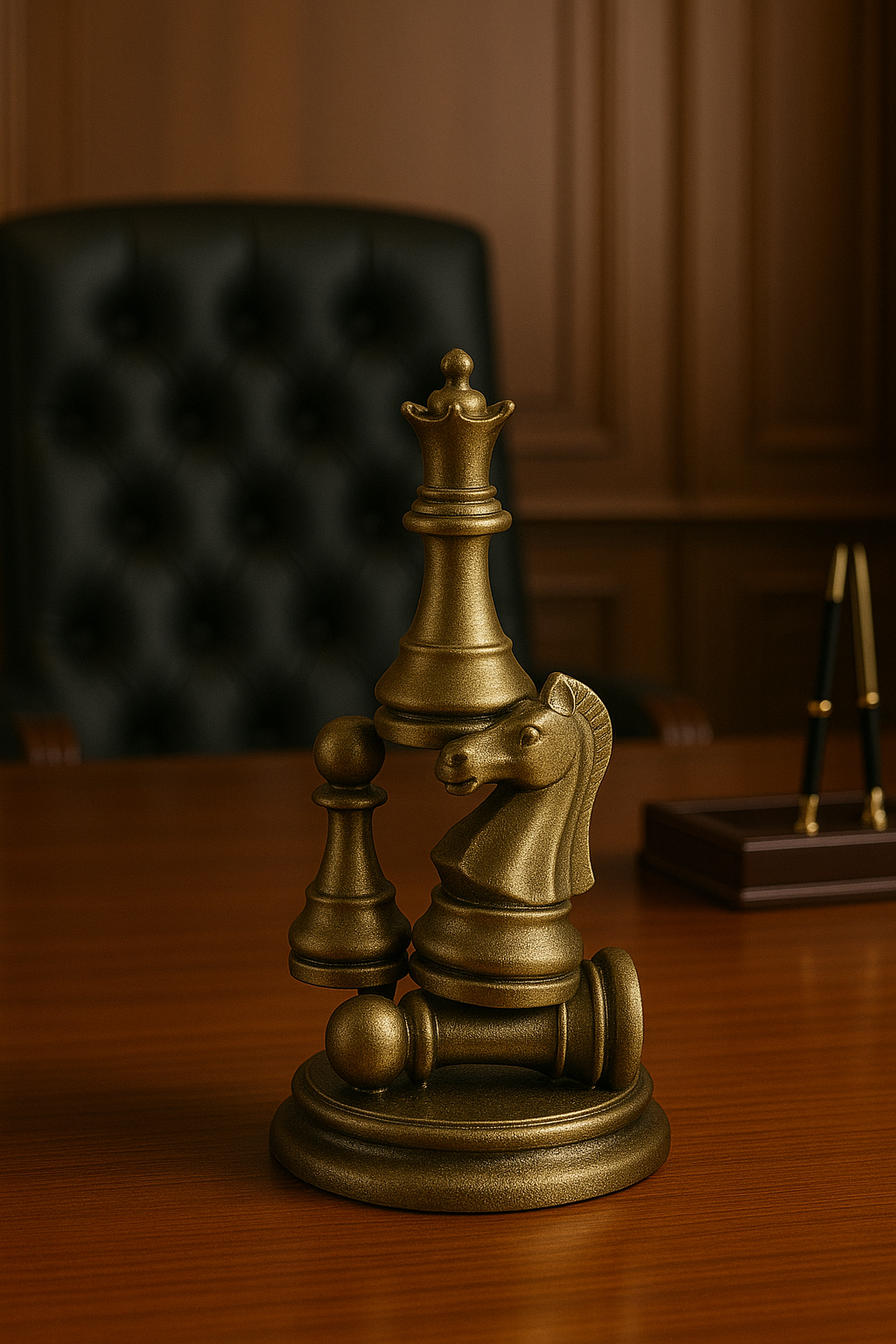 Dekoratif Satranç Antik Gold Biblo Hediyelik Ofis Ev