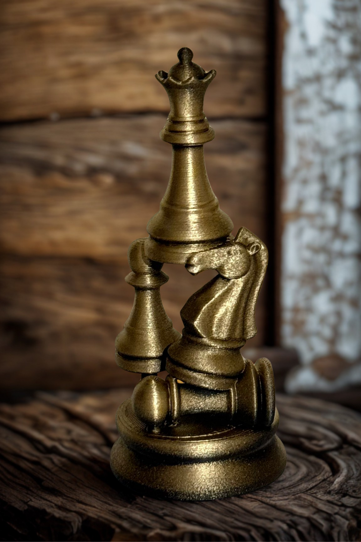 Dekoratif Satranç Antik Gold Biblo Hediyelik Ofis Ev